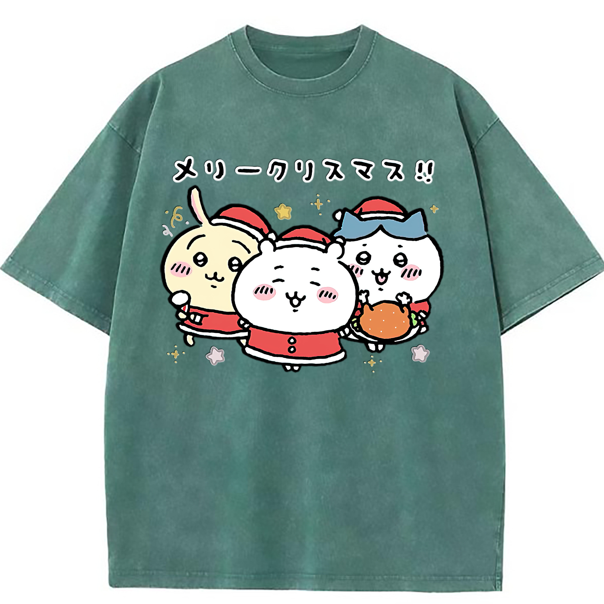 （画像用） ちいかわ ハチワレ Chii-kawa hachiware 綿100% ヴィンテージ風 半袖Tシャツ（フロントプリント）